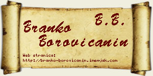 Branko Borovićanin vizit kartica